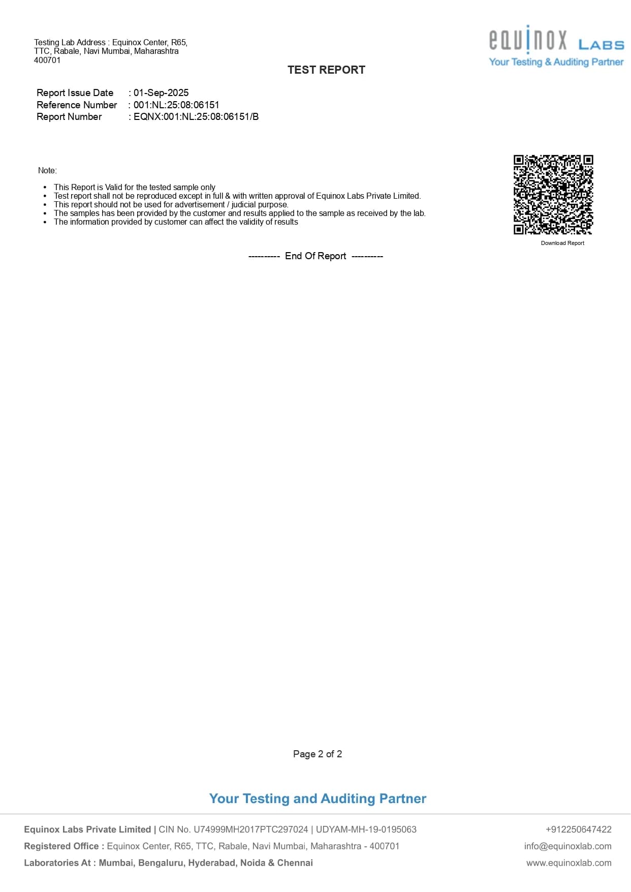 B12 GreenFood Powder Test Report - Test Report — Page 2