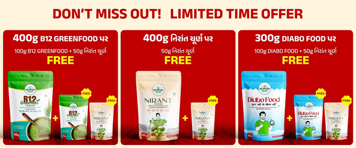 Bilipatra Products Special Offers - B12 GreenFood, Nirant Churan, DiaboFood
